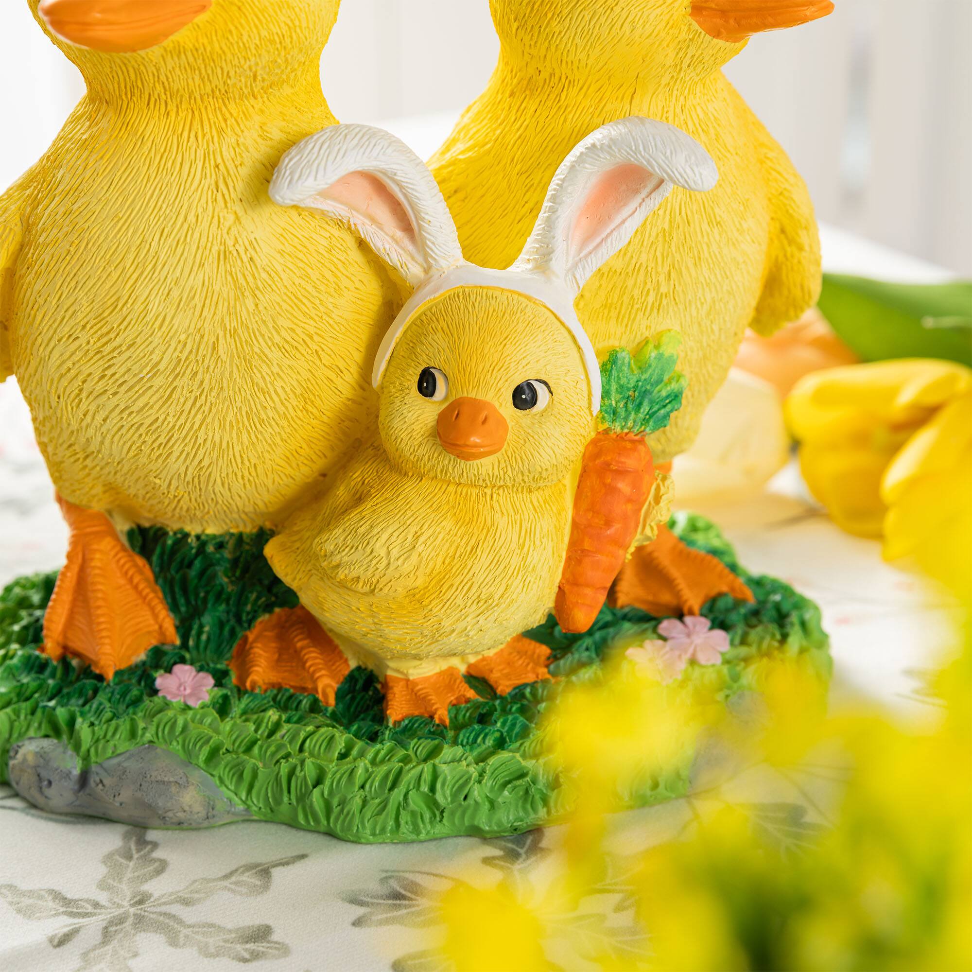 Glitzhome® 11.5" Easter Resin Duck Family Table Decor